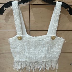 Balmain Tweed Crop Top